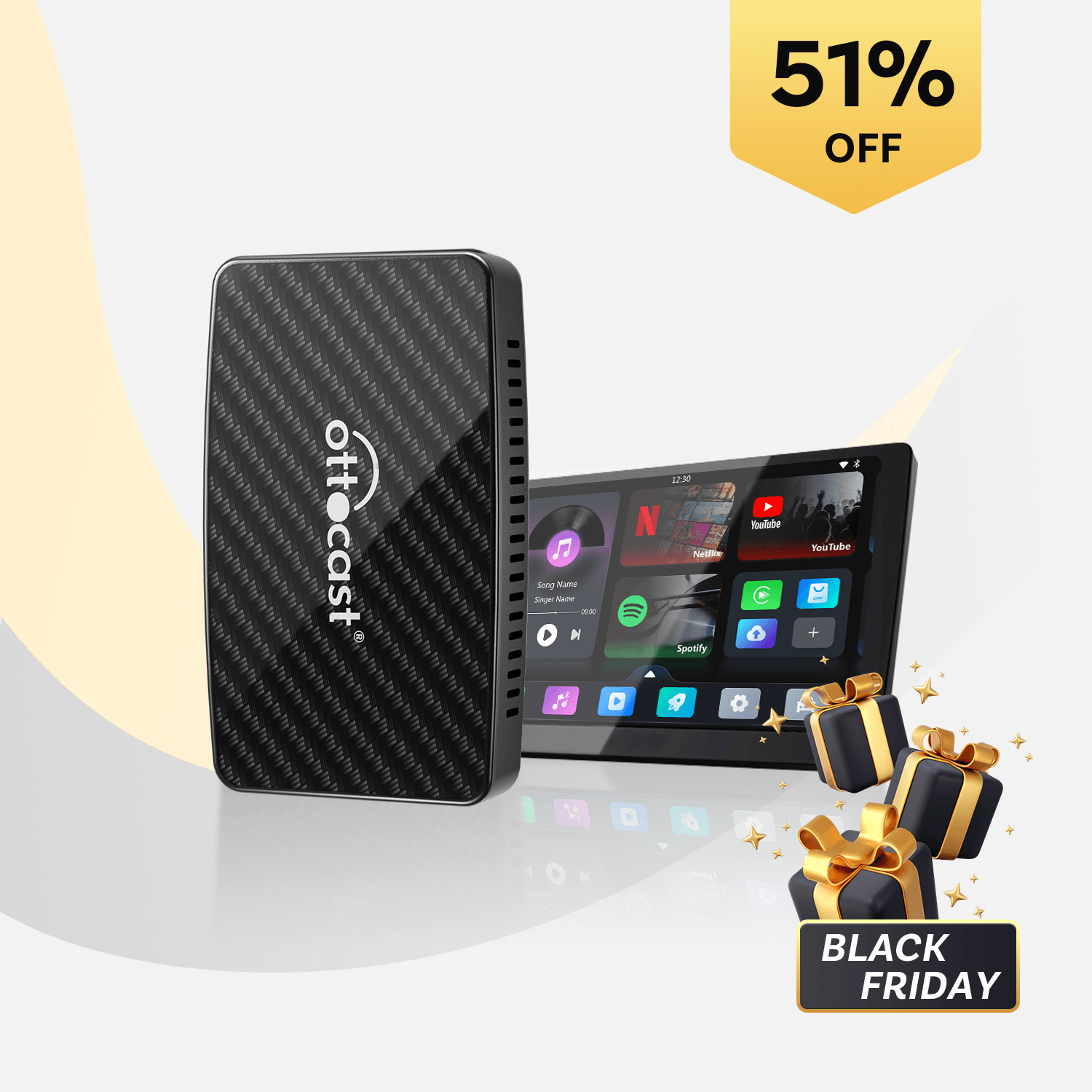 2025 Upgraded Play2Video Pro YouTube Netflix Prime video wireless CarPlay/Android Auto car box