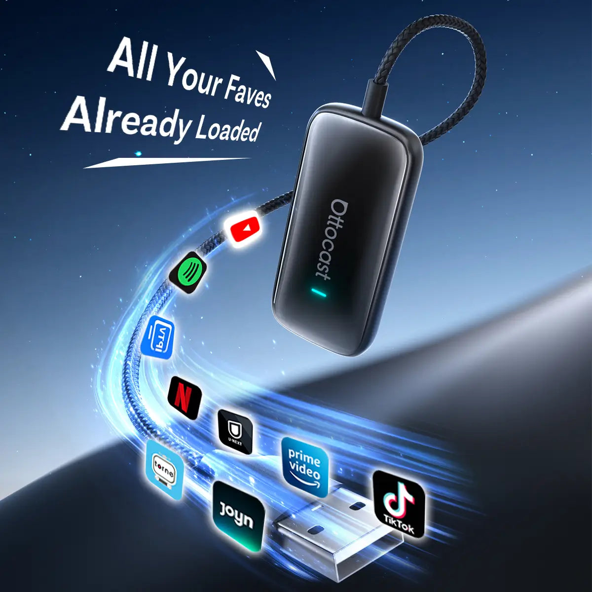 Ottocast® Play2Video Ultra – Autobox für Netflix, YouTube und Prime Video mit kabelloser CarPlay/Android Auto-Unterstützung