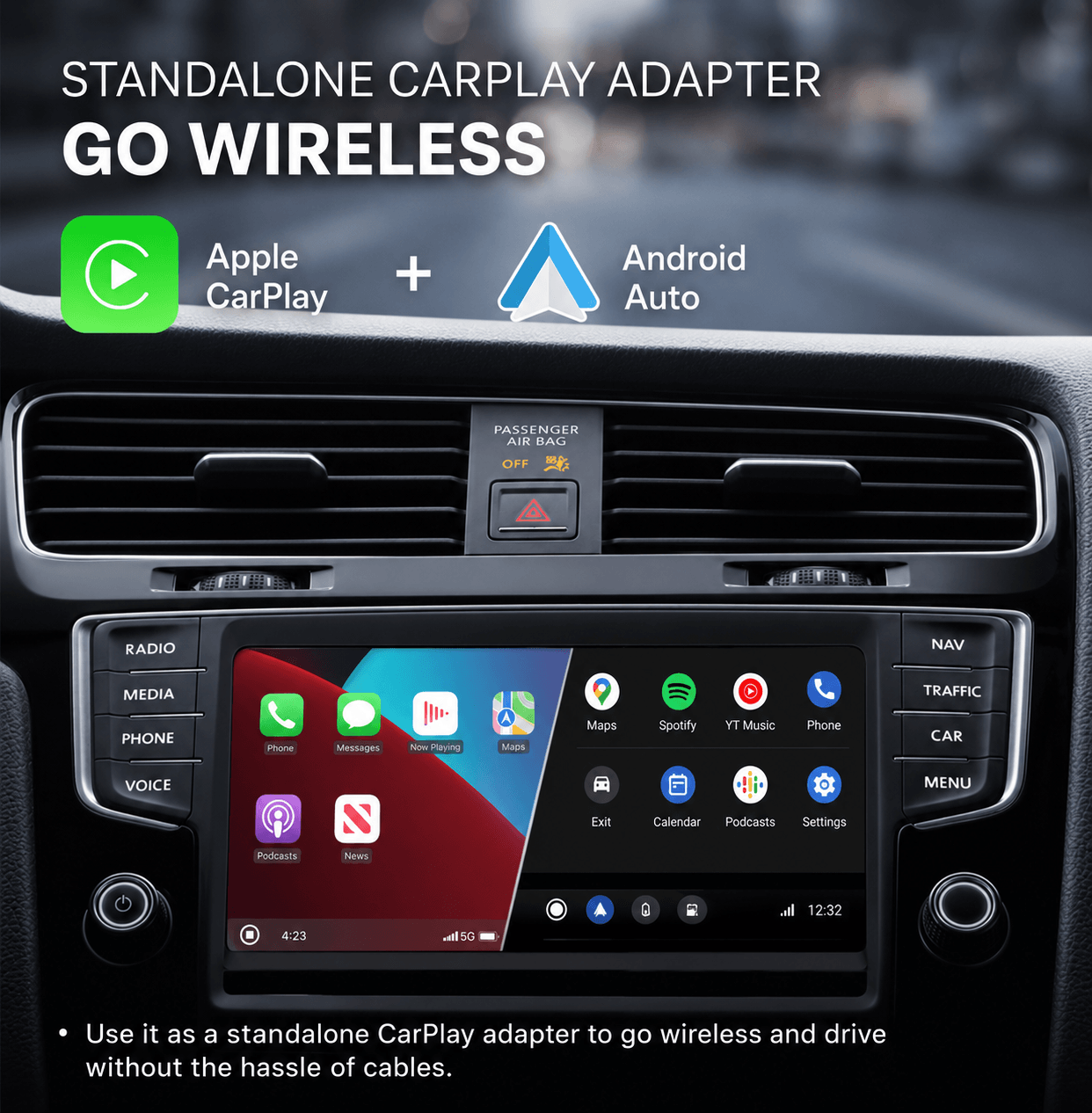 Kabinenpflege-Adapter für Fahrzeuge, kabelloses CarPlay und Echtzeitüberwachung