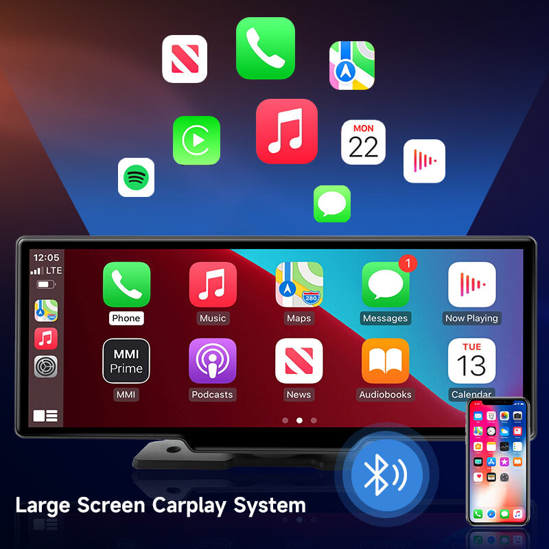 Schermo portatile Apple Carplay e Android Auto per auto - 10,26 pollici