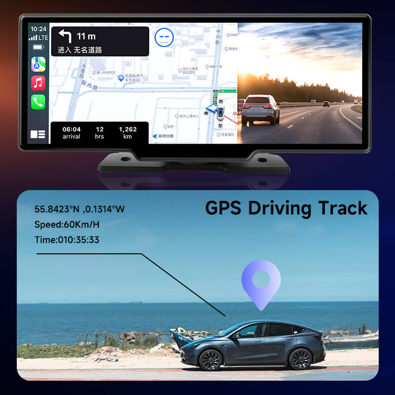 Schermo portatile Apple Carplay e Android Auto per auto - 10,26 pollici