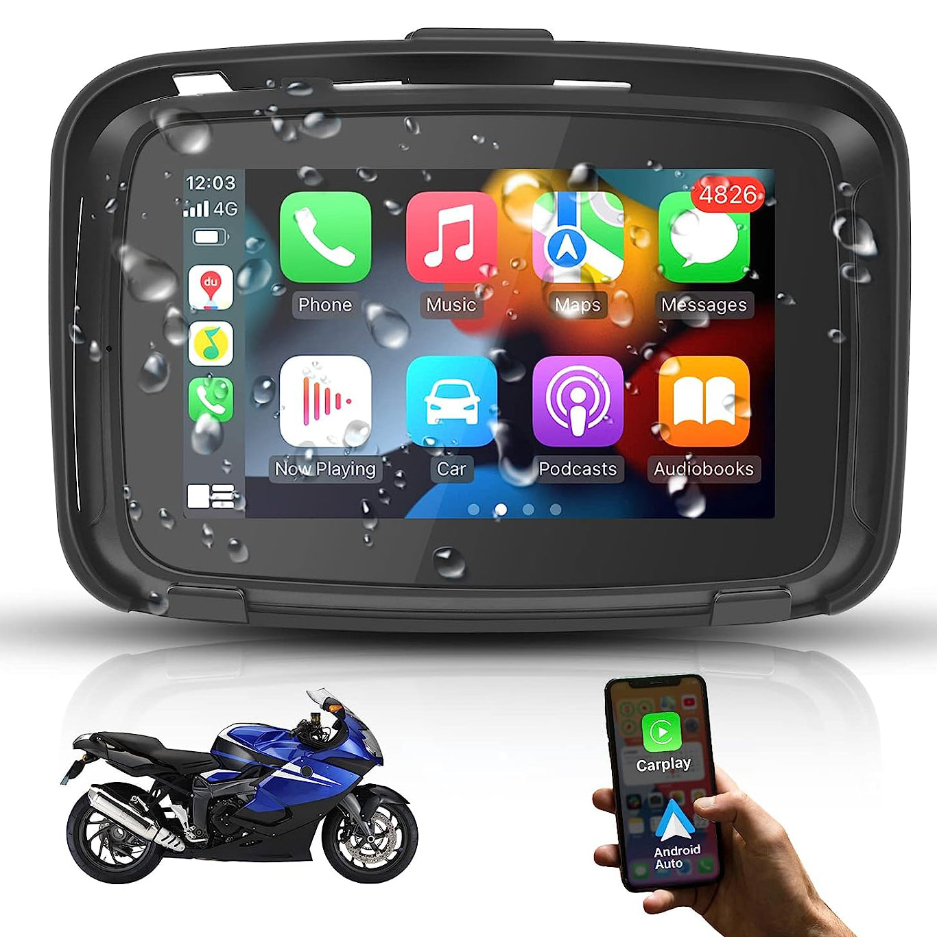 CarPlay Lite C5 SE Portable Motorcycle GPS Wireless CarPlay/Android Au –  OTTOCAST
