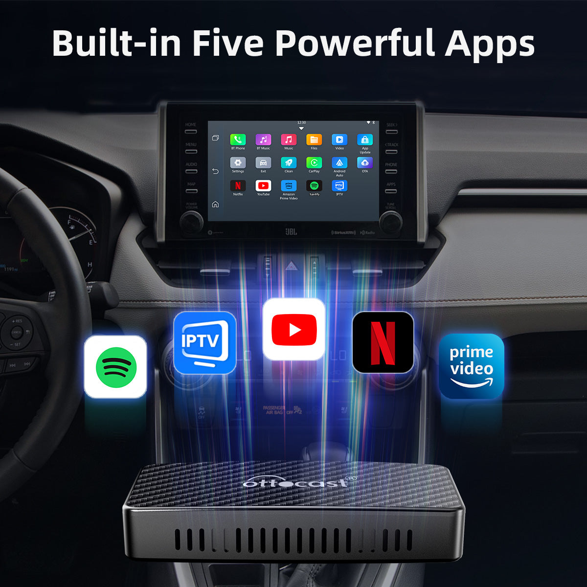 Box auto Play2Video Pro YouTube Netflix Prime video aggiornato 2025 wireless CarPlay/Android Auto