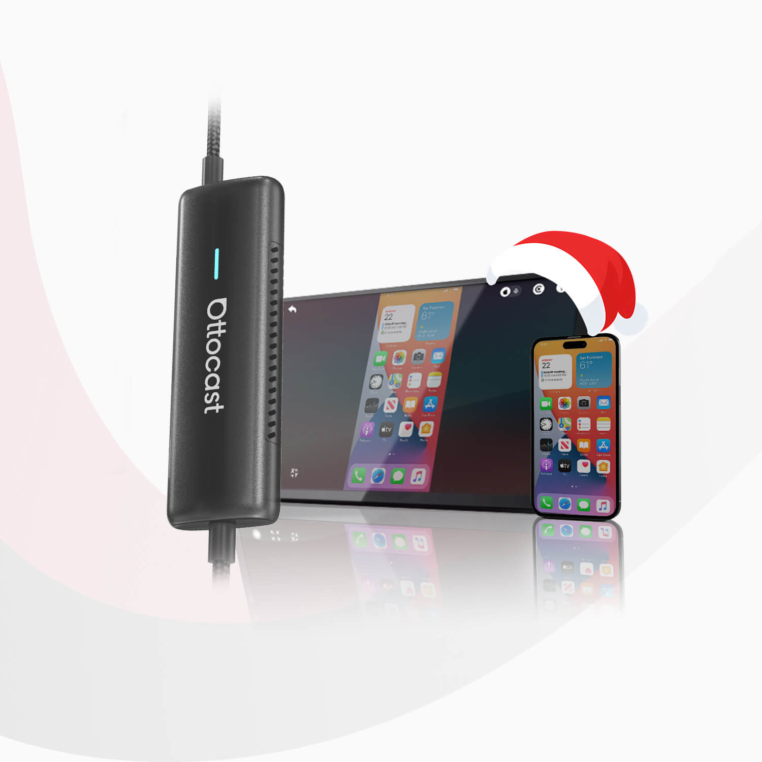 Adattatore Mirror Touch Ottocast con controllo bidirezionale CarPlay iOS/ Android Mirror 3 in 1