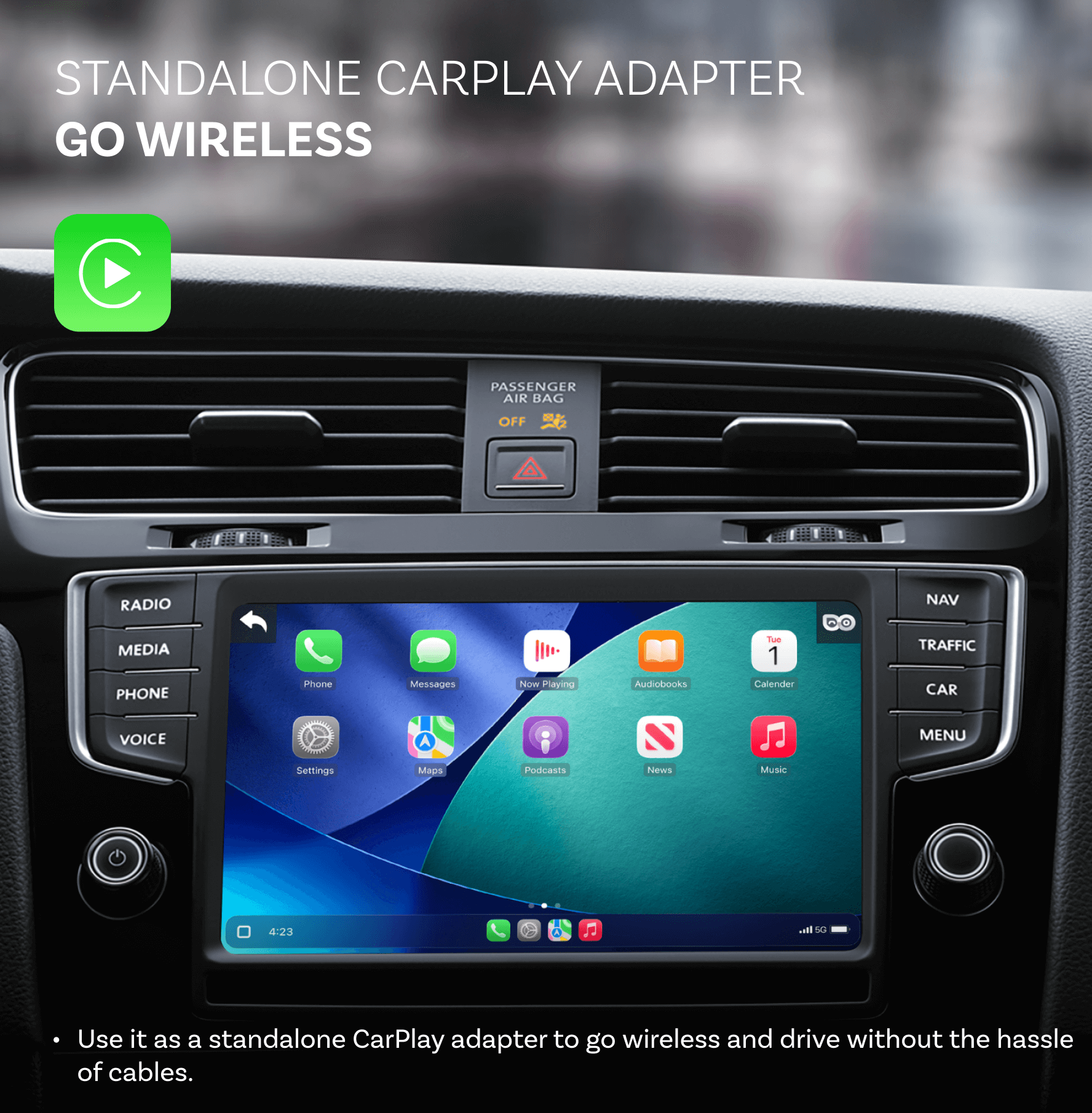 Adattatore per auto Cabin Care CarPlay wireless e monitoraggio in tempo reale