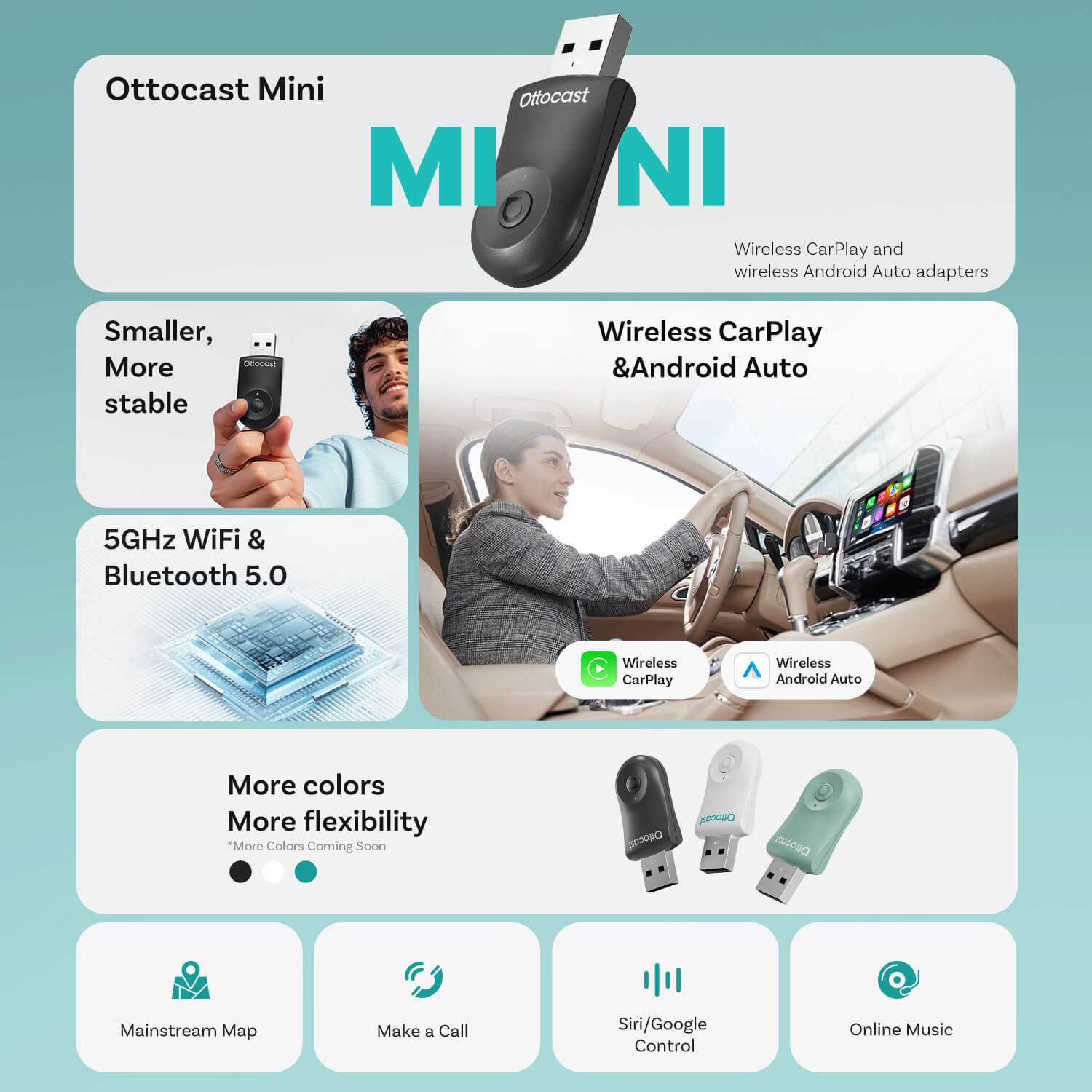 Mini Wireless CarPlay/Android Auto Adapter