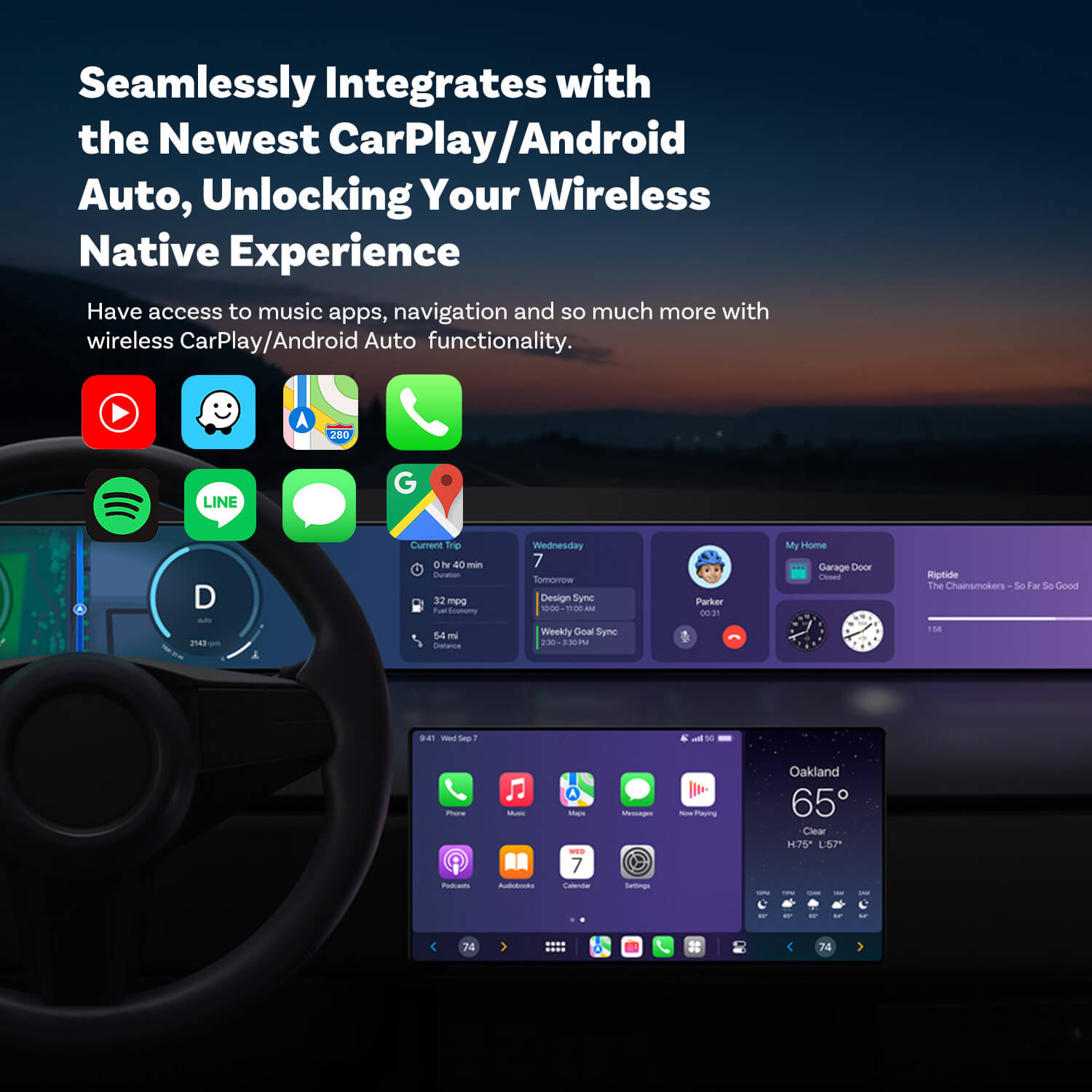 Adaptateur Mini CarPlay/Android Auto Sans Fil 2025