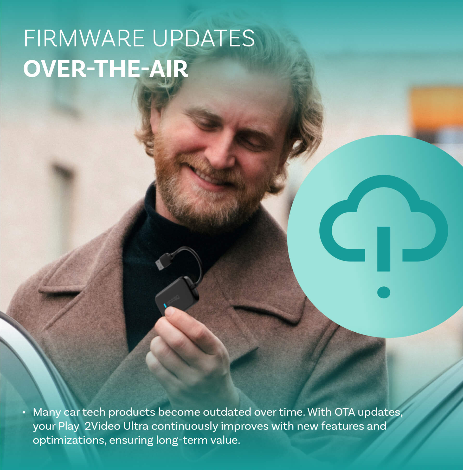 Ottocast® Play2Video Ultra – Autobox für Netflix, YouTube und Prime Video mit kabelloser CarPlay/Android Auto-Unterstützung