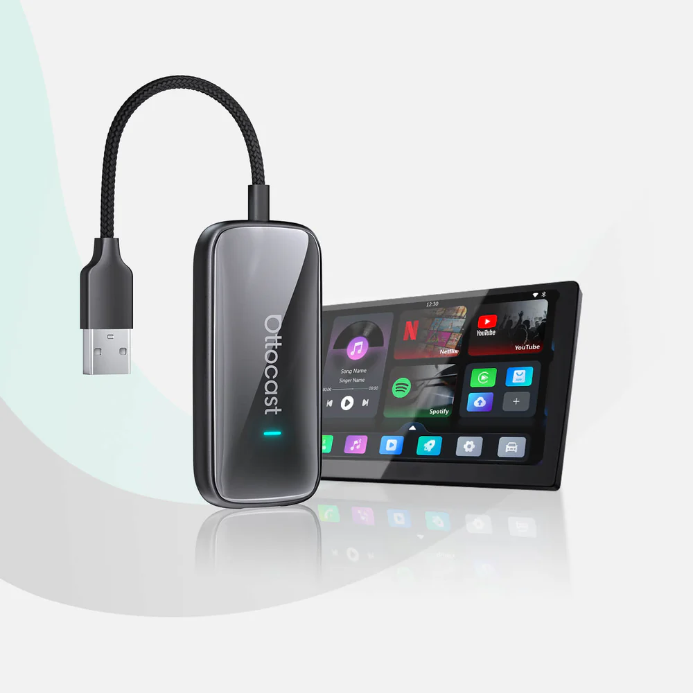 Ottocast® Play2Video Ultra - Box per auto con Netflix YouTube Prime e CarPlay/Android Auto wireless