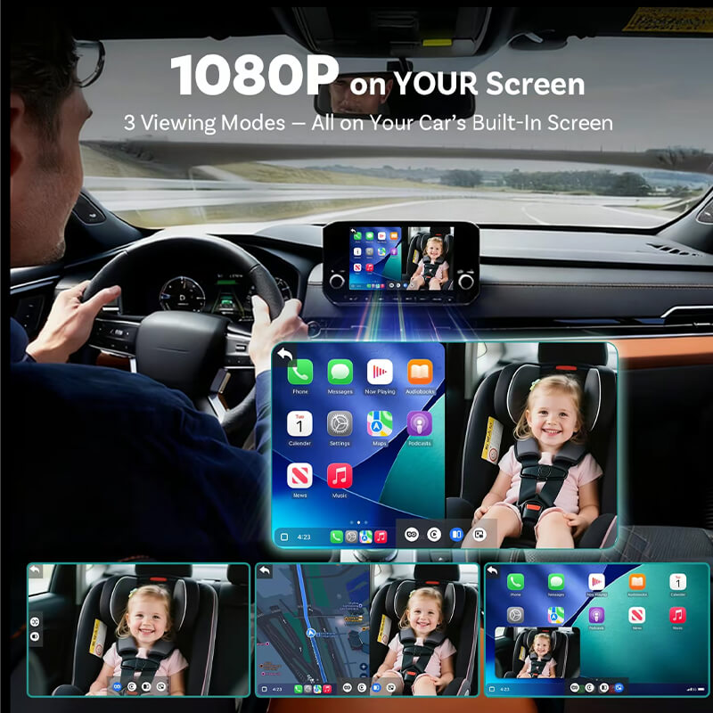 Cabin Care Car Adapter Wireless CarPlay/Android Auto and Real-time Mon