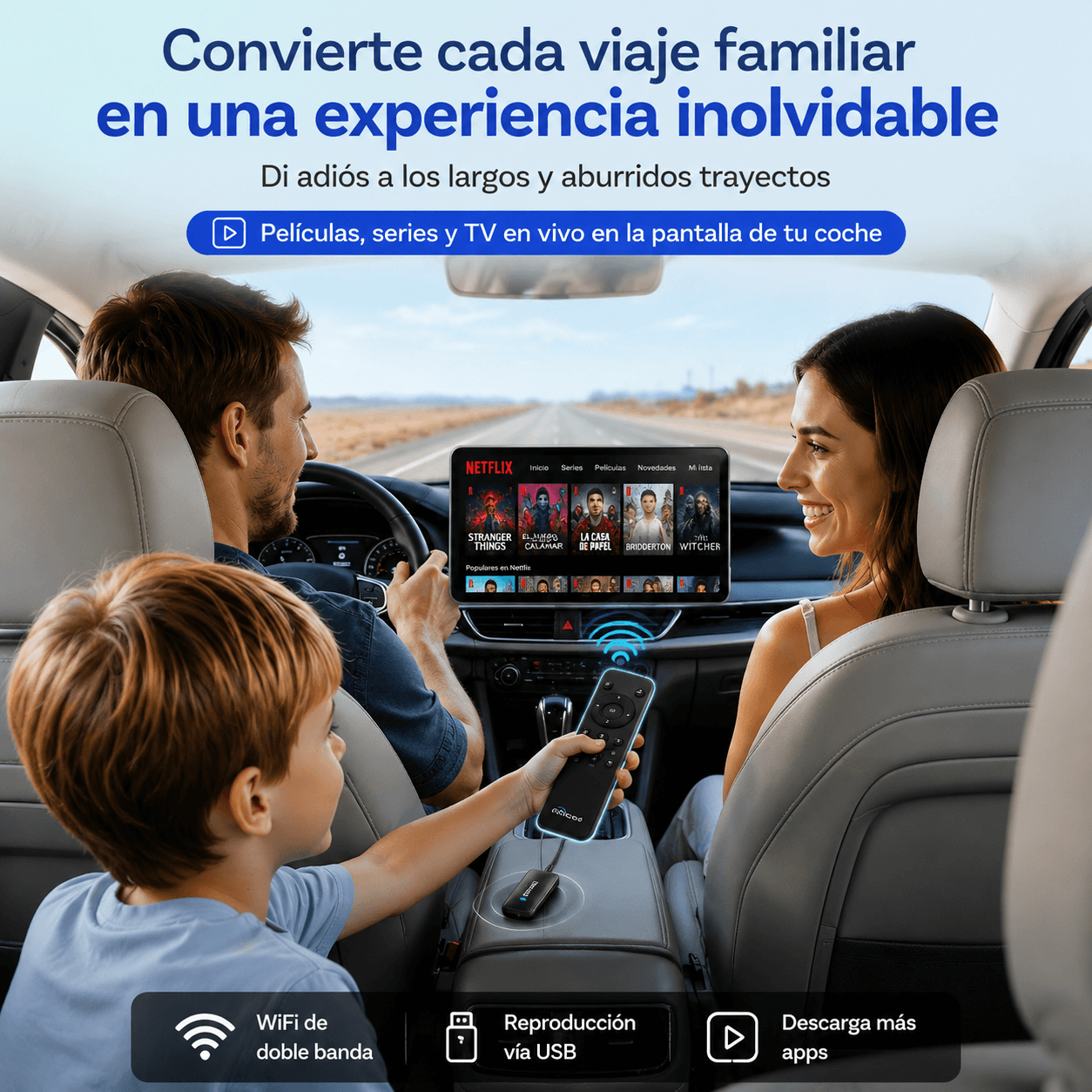 Ottocast® Play2Video Ultra – Autobox für Netflix, YouTube und Prime Video mit kabelloser CarPlay/Android Auto-Unterstützung