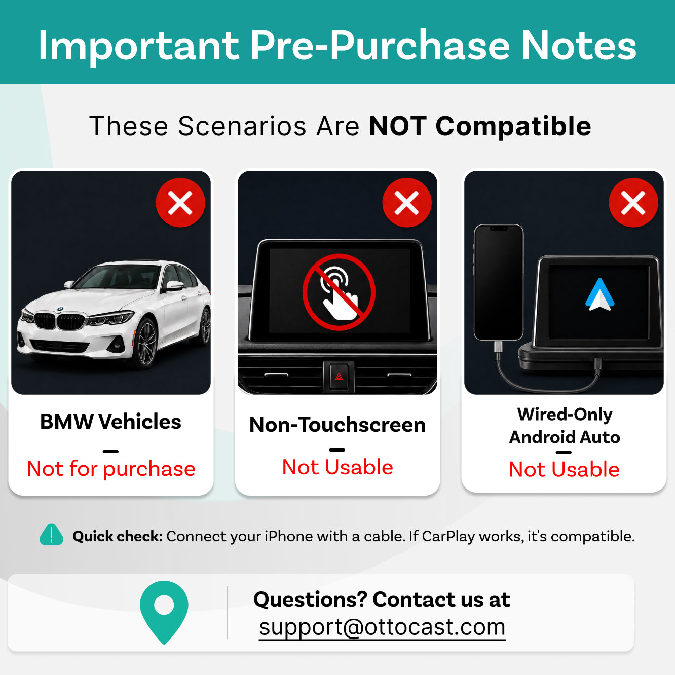 Adattatore per auto Cabin Care CarPlay wireless e monitoraggio in tempo reale