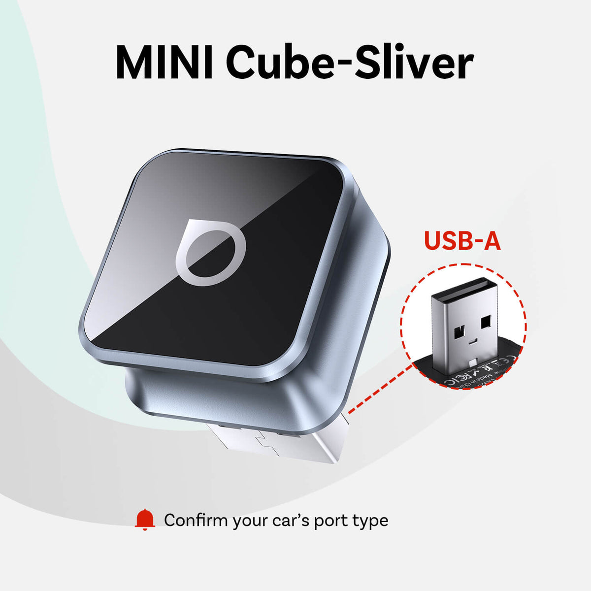 ottoscreen-web Mini Cube 3.0 Wireless CarPlay/Android Auto - USB-A / MINI Cube-Silver