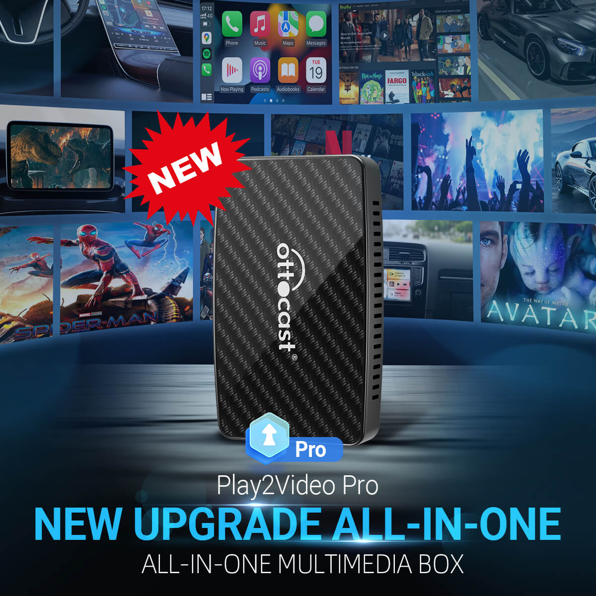 Play2Video Pro wireless CarPlay/Android Auto car box