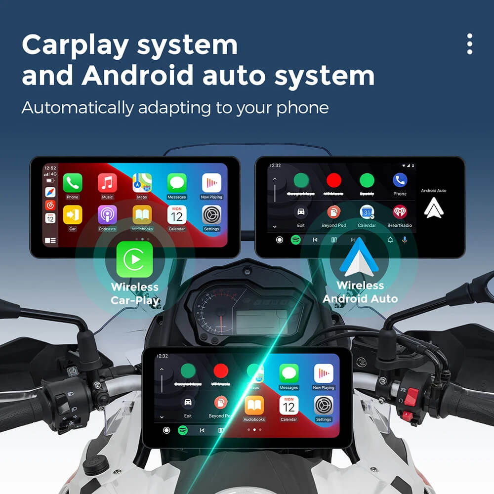 Motorcycle Screen--Wireless CarPlay/Android auto-(LIMITED TIME SPECIAL $100  OFF)
