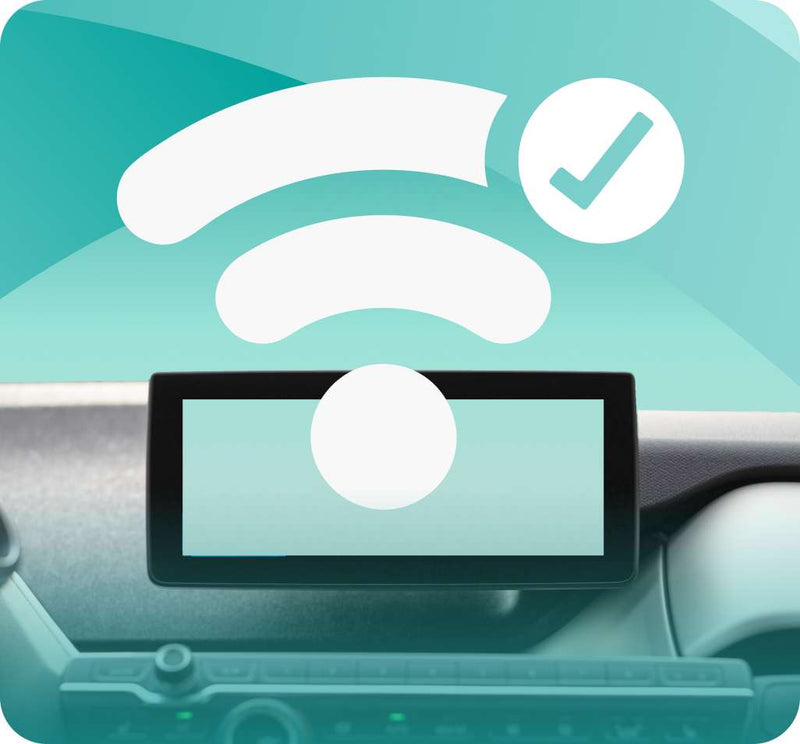 <h4>Car screen displays wireless connection</h4>