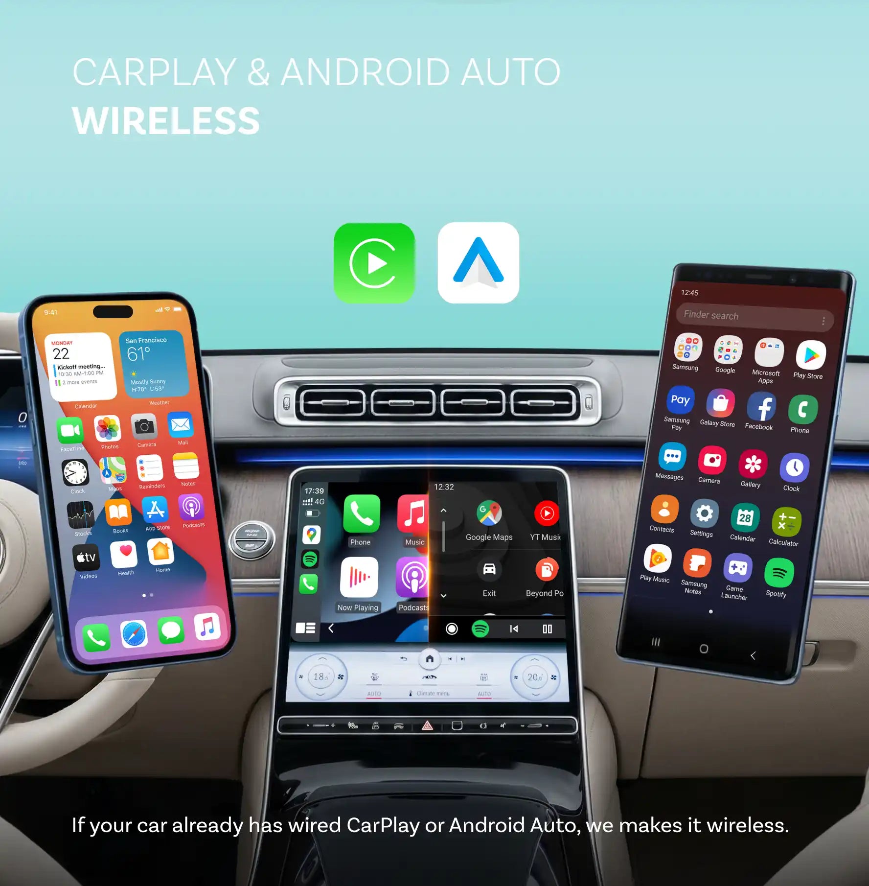Ottocast Mini Tube Wireless CarPlay/Android Auto Adapter