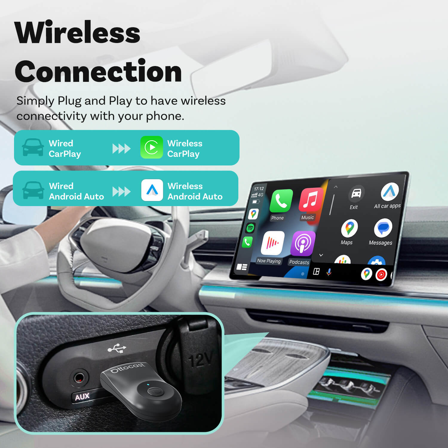 2025 Mini Wireless CarPlay/Android Auto Adapter